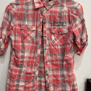 Harley-Davidson Pink Plaid Women’s Shirt